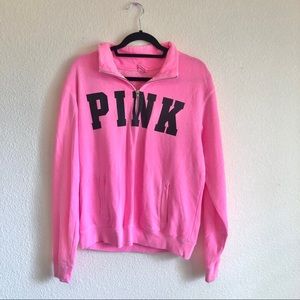 VS PINK quarter zip sweater (hot pink)